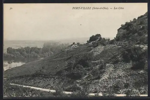 AK Port-Villez /Seine-et-Oise, Les Côtes