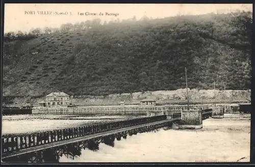 AK Port Villez /S.-et-O., Les Chutes du Barrage
