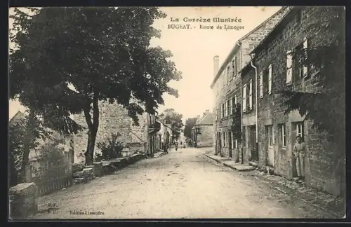 AK Bugeat /Corrèze, Route de Limoges