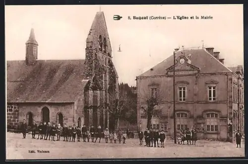 AK Bugeat /Corrèze, L`Église et la Mairie