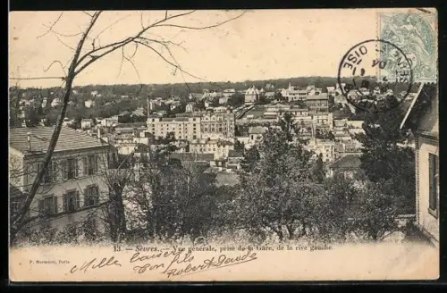 AK Sèvres, Vue générale prise du côté de la gare, de la rive gauche