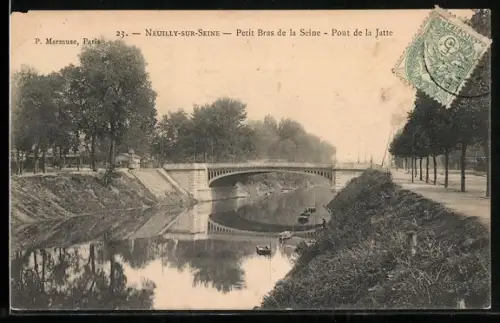 AK Neuilly-sur-Seine, Petit Bras de la Seine, Pont de la Jatte