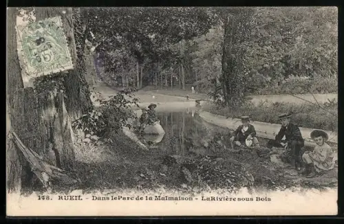 AK Rueil, Dans le Parc de la Malmaison, La Rivière sous Bois
