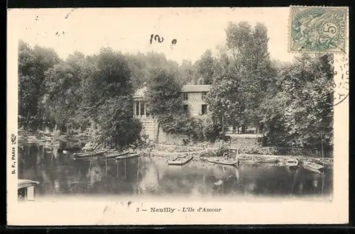 AK Neuilly, L`île d`Amour et ses barques paisibles