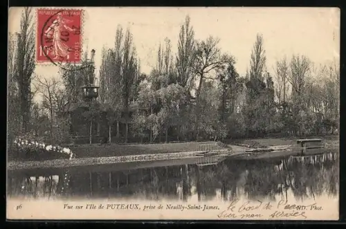 AK Puteaux, Vue sur l`île de Puteaux depuis Neuilly-Saint-James