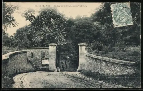 AK Suresnes, Entrée du Fort du Mont Valérien