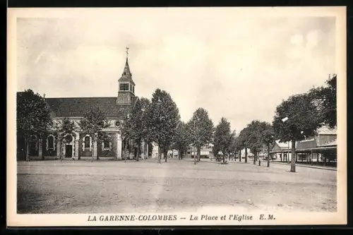 AK La Garenne-Colombes, La Place et l`Église