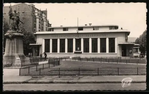 AK Asnières /Seine, La Poste, place Aristide Briand et le Monument aux Morts