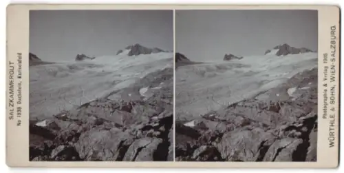 Stereo-Fotografie Würthle & Sohn, Wien, Ansicht Dachstein, Blick über das Karleisfeld, Gletscher