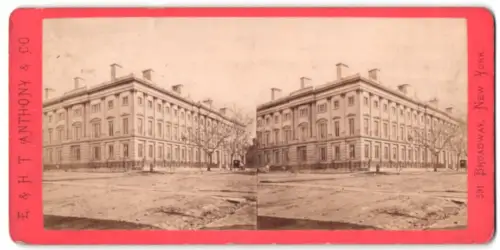 Stereo-Fotografie E. & H. T. Anthony & Co., New York, Ansicht Washington D.C., The Post Office from the South West