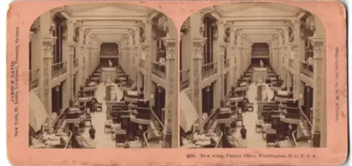 Stereo-Fotografie B. W. Kilburn, Littleton /N. H., Ansicht Washington D.C., Patent Office, New Wing