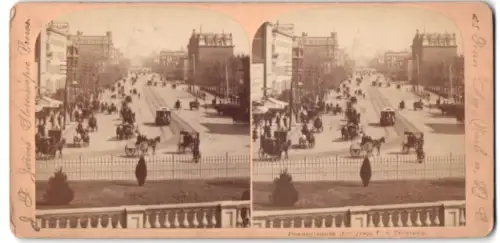 Stereo-Fotografie J. F. Jarvis, Washington D.C., Ansicht Washington D.C., Pennsylvania Avenue, Strassenbahn