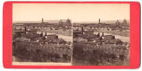 Stereo-Fotografie Giacomo Brogi, Firenze, Ansicht Firenze, Panorama ved. dal M. alle Croci
