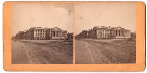 Stereo-Fotografie unbekannter Fotograf, Ansicht Washington D. C., Department of the Treasury