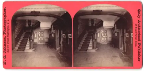 Stereo-Fotografie N. G. Johnson, Washington D.C., Ansicht Mount Vernon /VA, Hallway in the Mansion