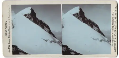Stereo-Fotografie Würthle & Sohn, Salzburg, Ansicht Gross Wiesbachhorn /Hohe Tauern, Blick v. vord. Bratschenkopf