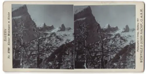 Stereo-Fotografie Würthle & Sohn, Salzburg, Ansicht Kleiner Watzmann /Bayern, Panorama mit Kinder