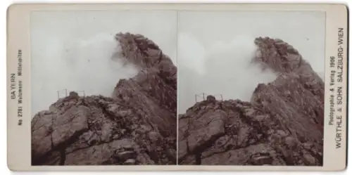 Stereo-Fotografie Würthle & Sohn, Salzburg, Ansicht Watzmann /Bayern, Weg zur Mittelspitze