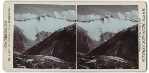 Stereo-Fotografie Würthle & Sohn, Salzburg, Ansicht Hochalmspitze, Panorama mit gr. Elendgletscher