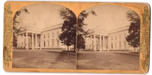 Stereo-Fotografie J. F. Jarvis, Washington D.C., Ansicht Washington D.C., der Haupteingang des Weissen Haus
