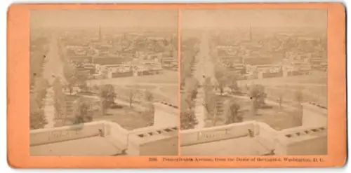 Stereo-Fotografie Kilburn Broth., Littleton / N.H., Ansicht Washington D.C., View from the Dome of the Capitol