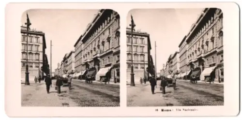 Stereo-Fotografie NPG, Berlin, Ansicht Rom, Via Nazionale, Strassenpartie