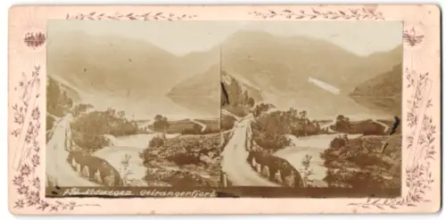 Stereo-Fotografie unbekannter Fotograf, Ansicht Geiranger, Blick in den Geirangerfjord