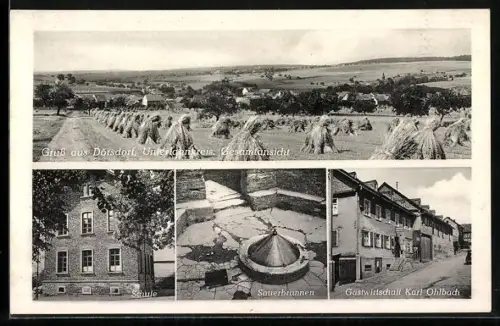 AK Dörsdorf /Unterlahnkreis, Gastwirtschaft Karl Ohlbach, Sauerbrunnen, Schule