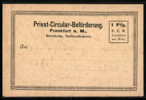 AK Frankfurt a. M., Privat-Circular-Beförderung, Private Stadtpost
