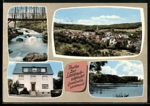 AK Gemünden /Westerwald, Hotel - Pension zur Holzbachschlucht, Bes. Fam. Resch
