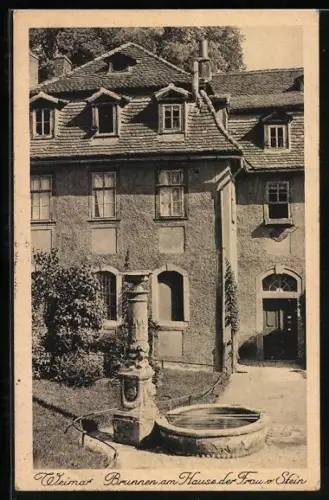 AK Weimar / Thüringen, Brunnen am Hause der Frau v. Stein