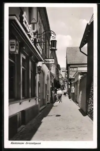 AK Rüdesheim / Rhein, Strassenpartie Drosselgasse