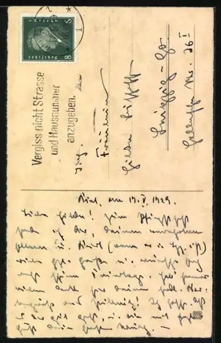 AK Elfe fliegt auf einem Maikäfer, Pfingstgruss