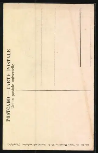 AK Schimpanse auf einer Stuhllehne