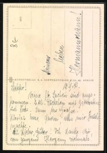 Künstler-AK Kleiner gescheckter Terrier mit Ball