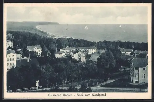 AK Göhren / Rügen, Blick vom Nordpeerd auf Ort und See