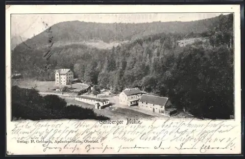 AK Oberhof / Thüringen, Gasthaus Gehlberger Mühle aus der Vogelschau