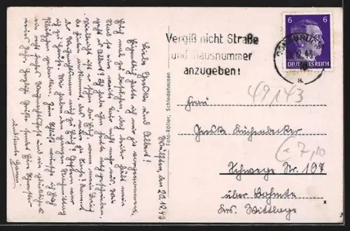 AK Schledehausen / Bissendorf, Winterlandschaft mit verschneitem Zaun und Ortsansicht