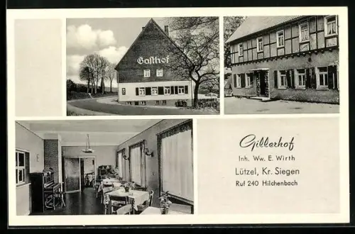 AK Lützel / Hilchenbach, drei Ansichten vom Gasthaus Gillerhof