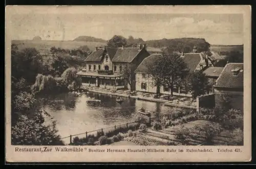 AK Mülheim / Ruhr, Restaurant Zur Walkmühle, Bes. Hermann Haustadt