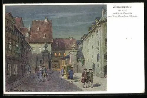 Künstler-AK Weimar / Thüringen, Das Wittumspalais um 1776