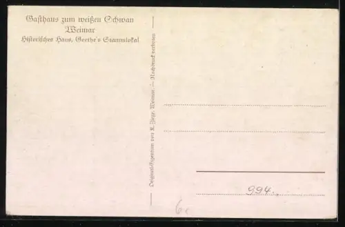 Künstler-AK Weimar / Thüringen, Das Wittumspalais um 1776