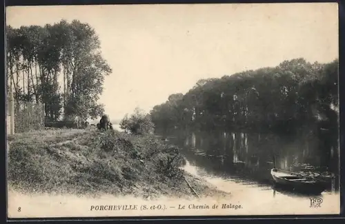 AK Porcheville /S.-et-O., Le Chemin de Halage