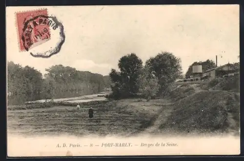 AK Port-Marly, Berges de la Seine