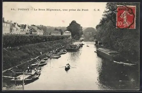 AK Poissy, Le Bras Migneaux, vue prise du Pont