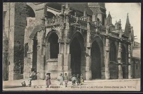 AK Poissy, Porche, XIVe, de l`Église Notre-Dame