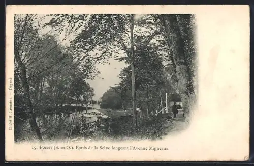 AK Poissy /S.-et-O., Bords de la Seine longeant l`Avenue Migneaux