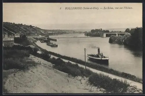 AK Rolleboise /Seine-et-Oise, La Seine, vue sur l`écluse