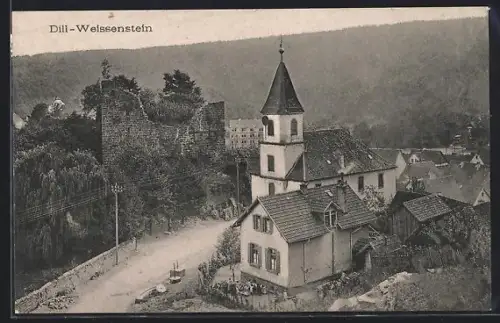 AK Dill-Weissenstein, Kirche, Burgruine