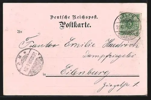 AK Halle a. S., Alte Promenade mit Sieges-Denkmal 1866